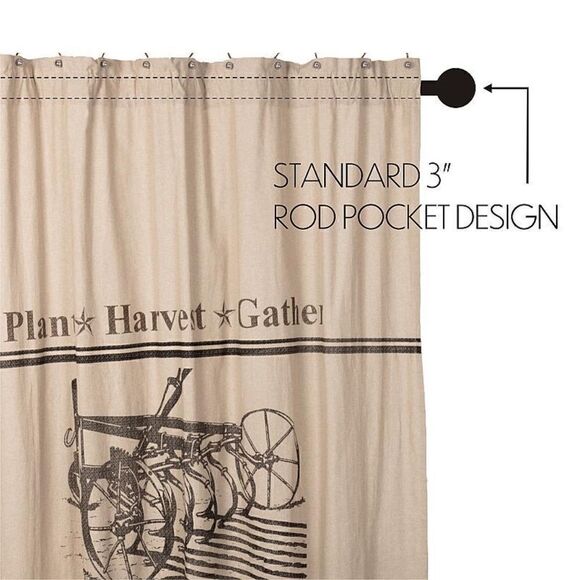 NEW! Sawyer Mill Farmhouse Cotton Fabric Shower Curtain Plow Field Crops Barn - Picture 3 of 6